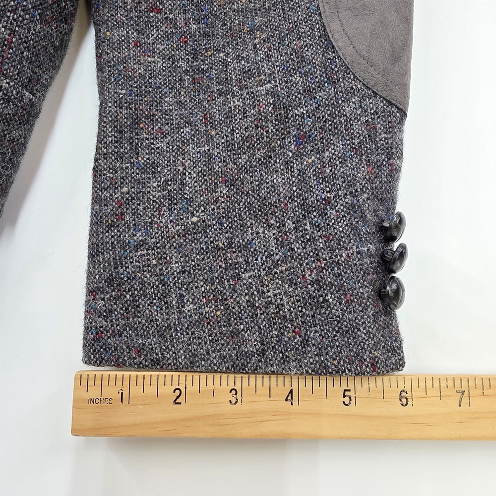 Pendleton Tweed Blazer Size 43 Men Gray Suede Elbow Patch USA Americana - Picture 14 of 16